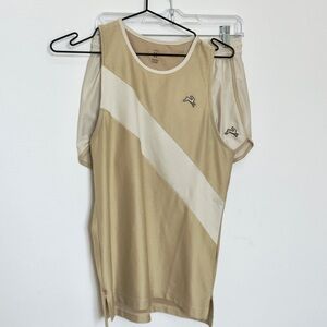 Tracksmith Van Cortlandt Beige and Cream Singlet and Shorts